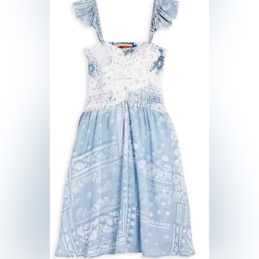 Vintage Havana girls ruched flutter sleeve dress